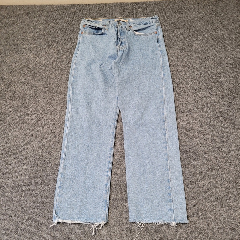 Levi's Jeans Womens Size 27 Light Wash Wedgie Straight Raw Hem Denim High Rise